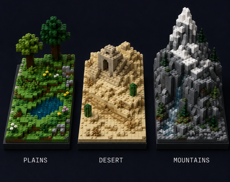 LEGO Landscaping Techniques for Minecraft Biome Recreation