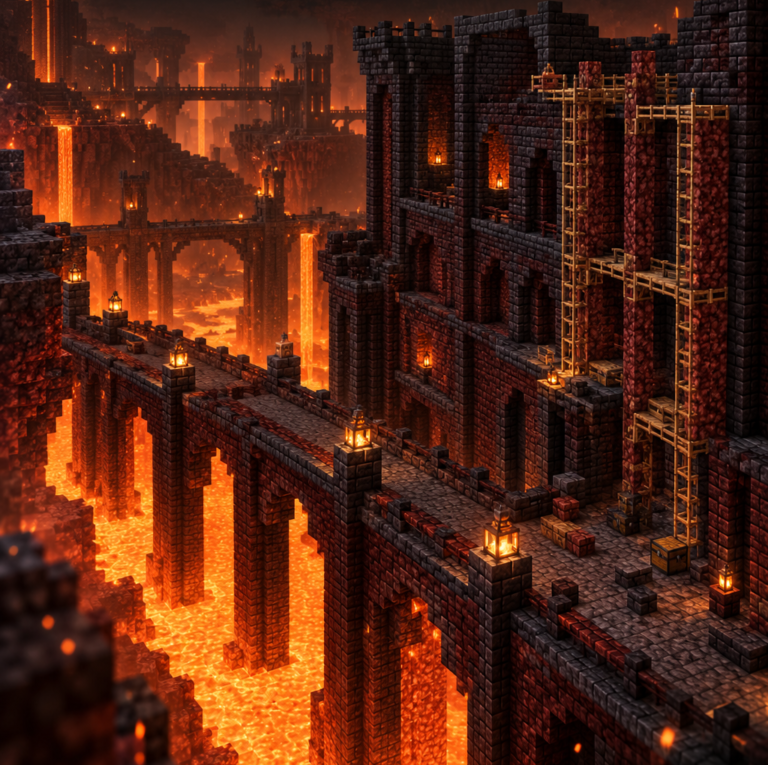 Speed Building in the Nether: Efficiency Techniques